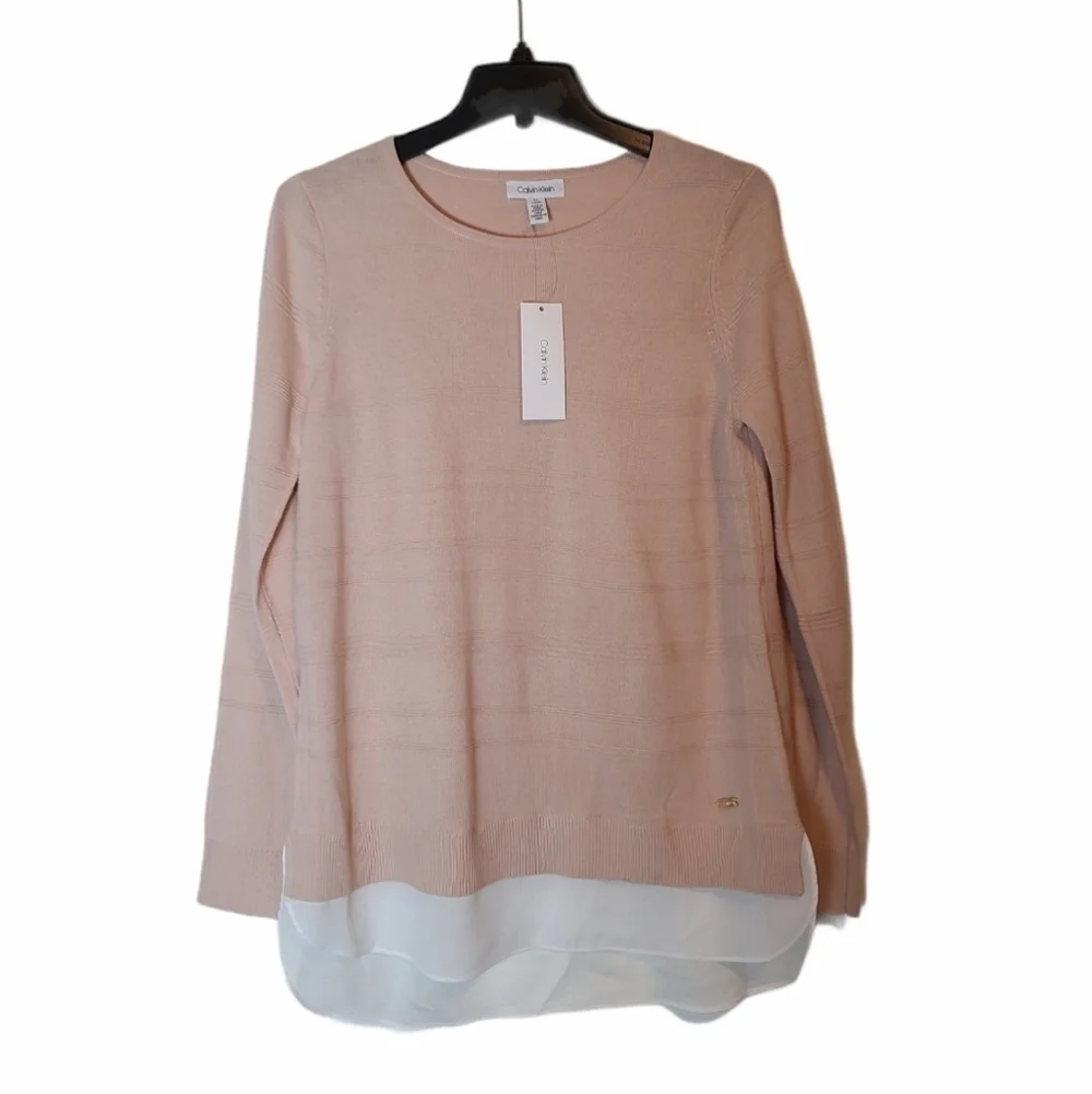 Calvin Klein Blush Pink Pullover Sweatshirt  Soft‎ Cozy Romantic Medium NWT - Picture 6 of 9